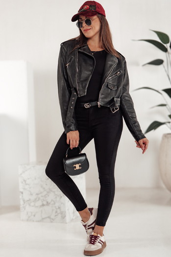 Spodnie jeansowe damskie STYLOVITA czarne Dstreet UY2235