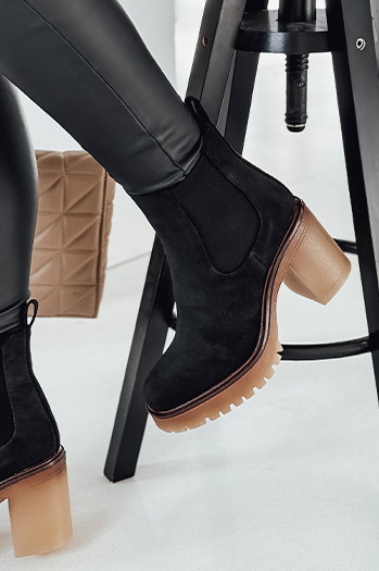 Botki damskie ICONISET na obsacie czarne Dstreet ZY0518