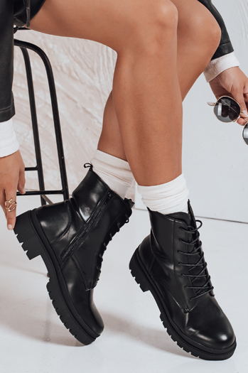 Botki damskie trapery STYLOBOSS czarne Dstreet ZY0521