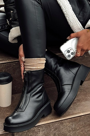 Botki damskie NAVARIIN krótkie czarne Dstreet ZY0535