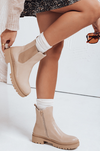 Botki damskie MONDERICO kremowe Dstreet ZY0540