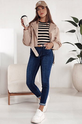 Spodnie damskie FALERIS jeansowe niebieskie Dstreet UY2242