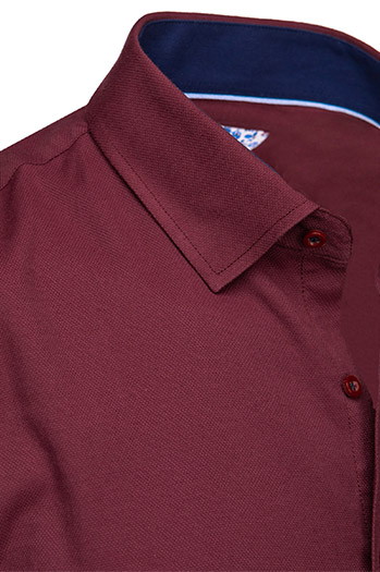 Koszula męska z długim rękawem bordowa Dstreet DX2603