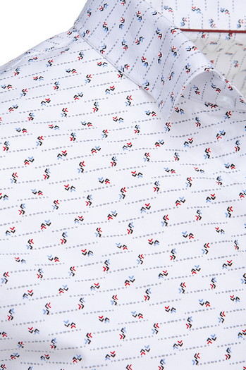 Koszula casualowa męska biała we wzory Dstreet DX2627