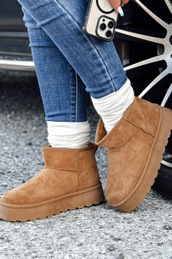 Śniegowce damskie na platformie kamelowe BRINETTO Dstreet ZY0549