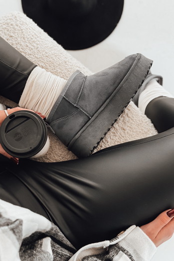 Botki damskie SNOWTRED szare Dstreet ZY0569