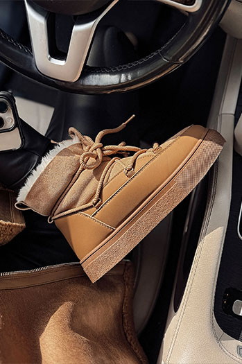 Śniegowce damskie LUXSNUG ocieplane kamelowe Dstreet ZY0570