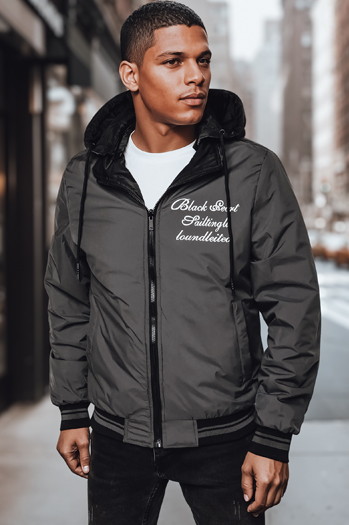 Kurtka męska dwustronna z kapturem czarna Dstreet TX4951