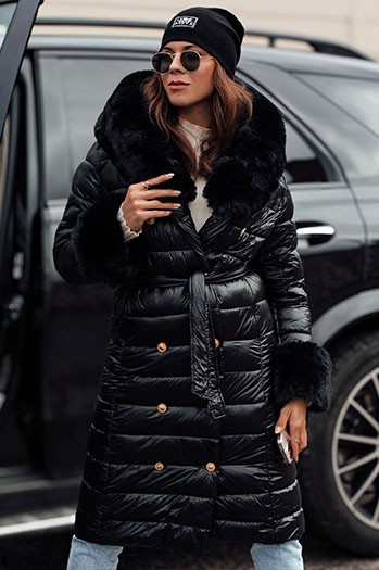 Płaszcz zimowy damski pikowany HORIZON czarny Dstreet TY4749