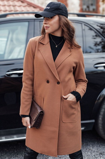 Płaszcz damski oversize LINNORE długi kamelowy Dstreet NY0703