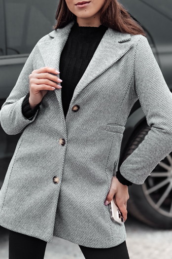 Płaszcz damski jednorzędowy BELVEONE szary Dstreet NY0733