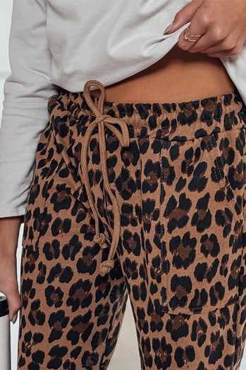 Spodnie damskie oversize PANTHERIN chinos wiązane w panterkę Dstreet UY2282