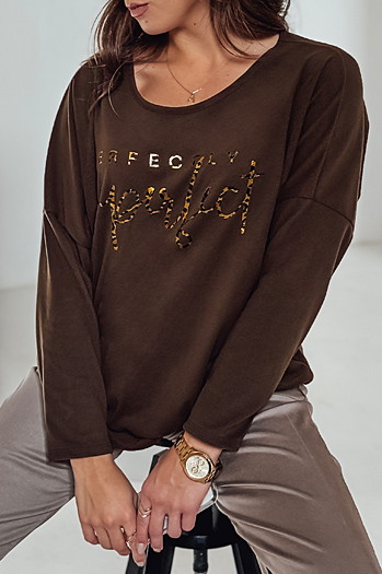 Bluzka damska oversize PERFSTYLE czekoladowa Dstreet RY2667