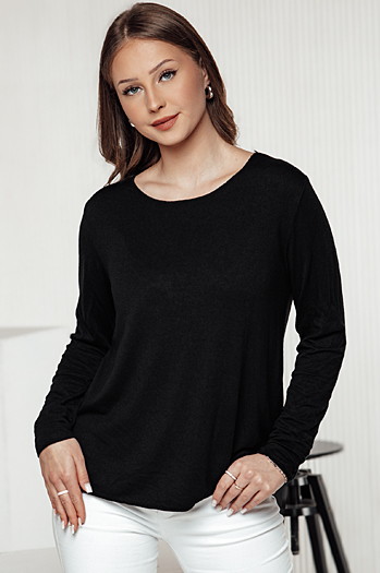 Bluzka damska one size LUCERIA z wisiorkiem czarna Dstreet RY2674