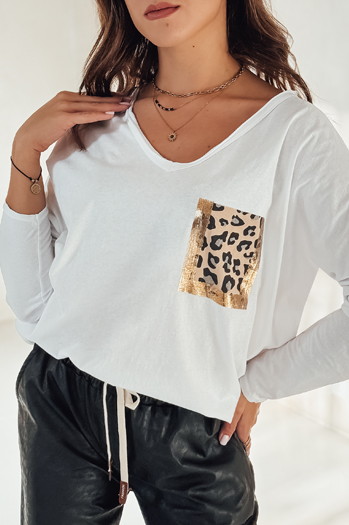 Bluzka damska oversize GLAMZONE z nadrukiem biała Dstreet RY2683