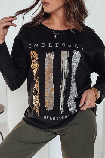 Bluzka damska oversize MODEZINE czarna Dstreet RY2690