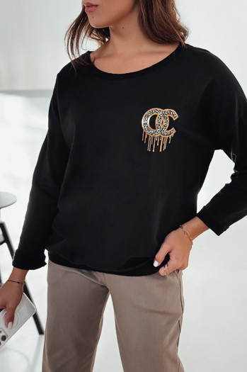 Bluzka damska oversize ICONIQ czarna Dstreet RY2696