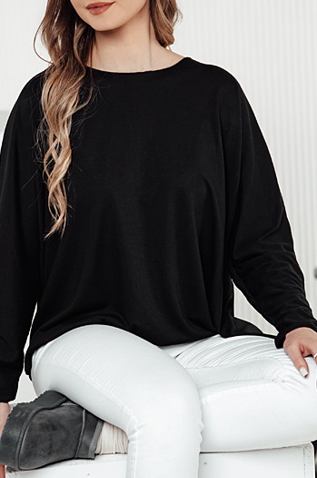 Bluzka damska LOOSEFEMME oversize z wisiorkiem z czarna Dstreet RY2705