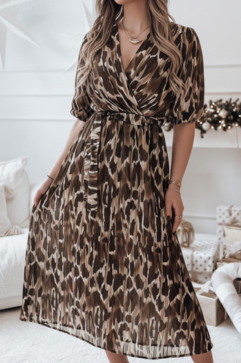 Sukienka one size ANIMALIA midi  brązowa Dstreet EY2552