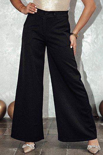 Spodnie damskie szerokie ELEGAFIT czarne Dstreet UY2293