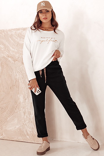 Spodnie damskie COMFYSTY casualowe czarne Dstreet UY2296