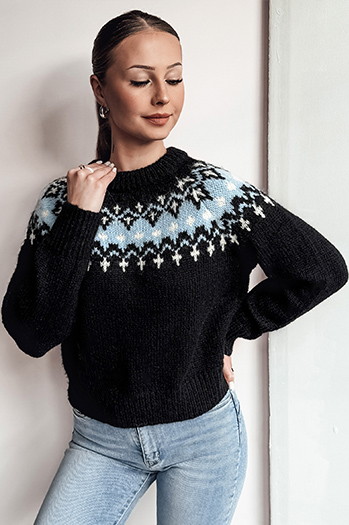 Sweter damski one size SKADOVA czarny Dstreet MY2350