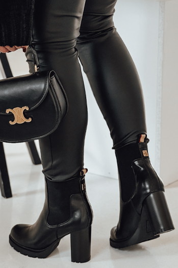 Botki damskie CHICMOVE na obcasie czarne Dstreet ZY0578