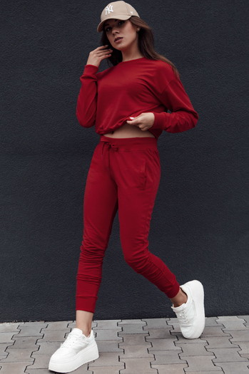 Spodnie damskie dresowe FITS bordowe Dstreet UY2304