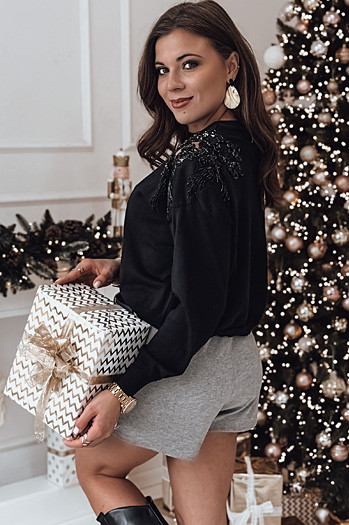 Sweter damski one size ORELIS czarny Dstreet MY2371