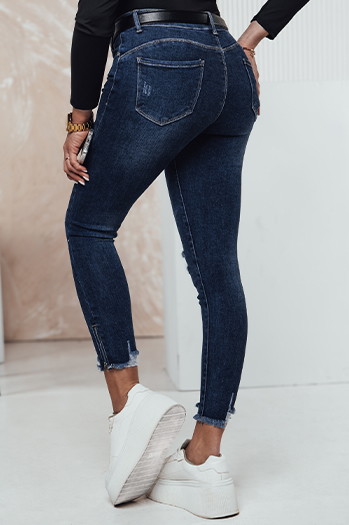 Spodnie jeansowe damskie ZIPDETAIL push up niebieskie Dstreet UY2306
