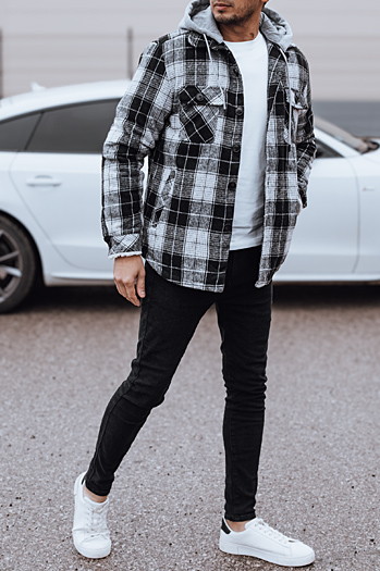 Kurtka męska ocieplana z kapturem czarna Dstreet TX4956