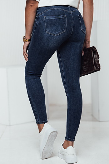 Spodnie jeansowe damskie BELTZEN skinny z paskiem ciemnoniebieskie Dstreet UY2312