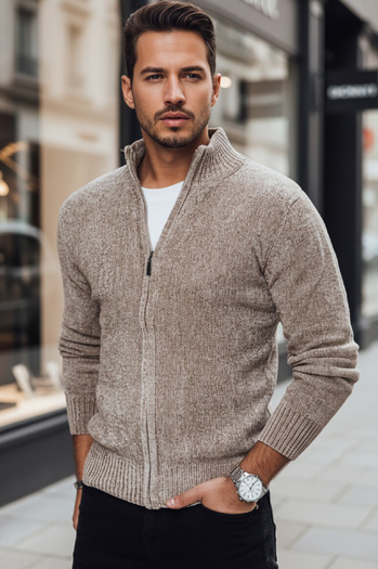 Sweter męski rozpinany beżowy Dstreet WX2228