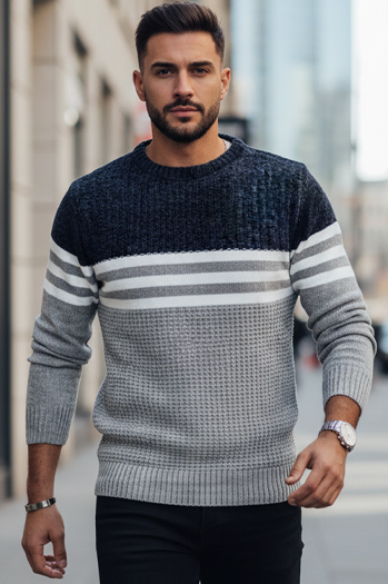 Sweter męski w paski szary Dstreet WX2230