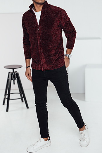 Sweter męski rozpinany bordowy Dstreet WX2233