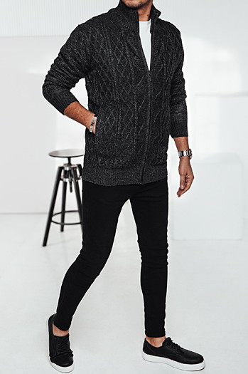 Sweter męski rozpinany ciemnoszary Dstreet WX2252