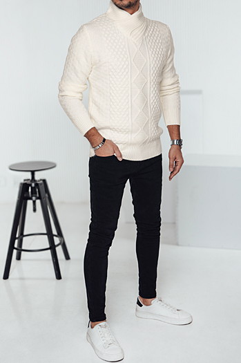Sweter męski biały Dstreet WX2254