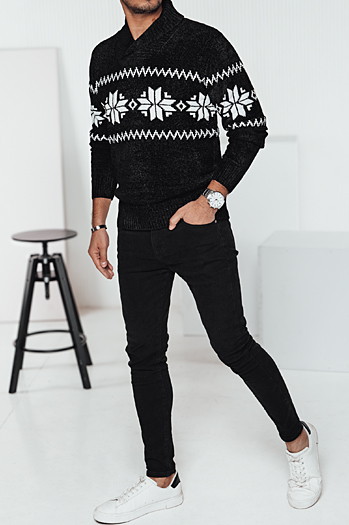 Sweter męski czarny Dstreet WX2268