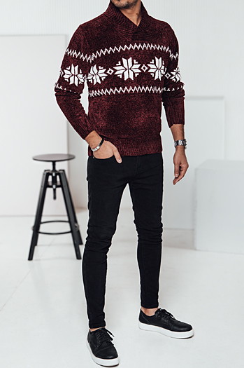 Sweter męski bordowy Dstreet WX2271