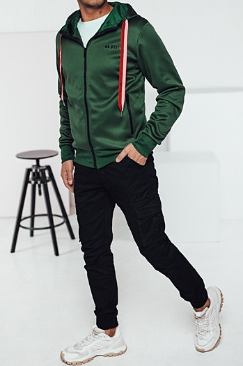 Bluza męska z kapturem zielona Dstreet BX5860