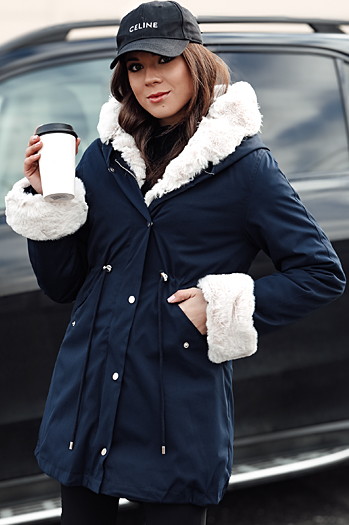Kurtka zimowa damska parka STARBURST granatowa Dstreet TY4764