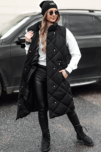 Kamizelka damska długa pikowana ARCTVEST czarna Dstreet TY4765