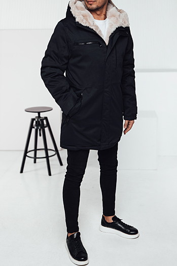 Kurtka zimowa męska parka z kapturem granatowa Dstreet TX4967