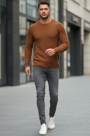 Sweter męski kamelowy WX2292