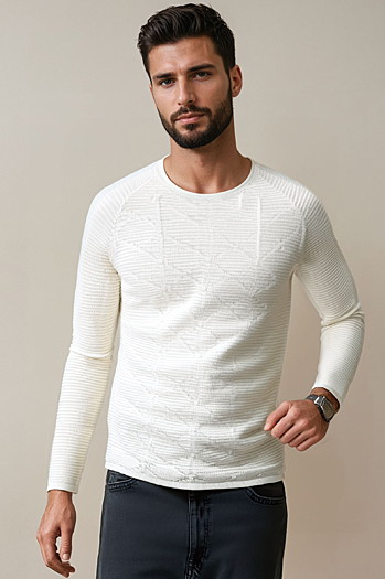 Sweter męski ecru WX2301