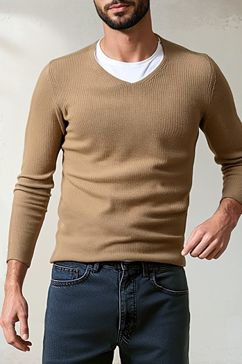 Sweter męski brązowy WX2306