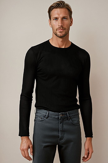 Sweter męski czarny WX2308