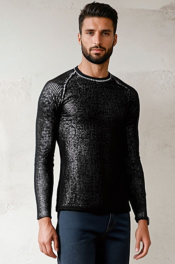 Sweter męski czarny WX2311