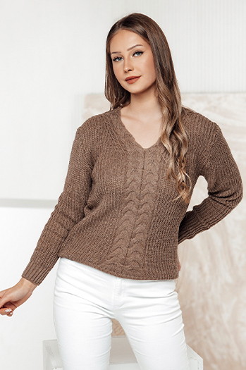 Sweter damski CASVINA beżowy Dstreet MY2379