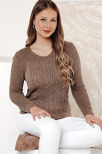 Sweter damski LAVIRTA beżowy Dstreet MY2380